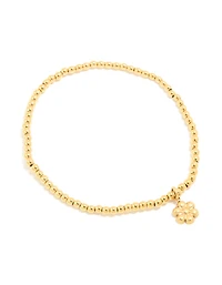 Waterproof Gold Plated Stainless Steel Stretch Flower Bracelet