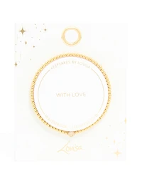 Waterproof Gold Plated Stainless Steel Cubic Zirconia Ball Tennis Stretch Bracelet