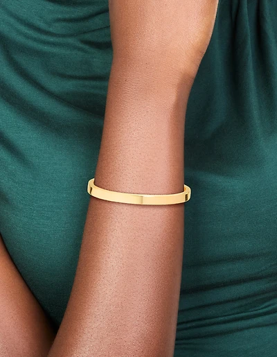 Bracelet à bascule étanche en acier inoxydable plaqué or