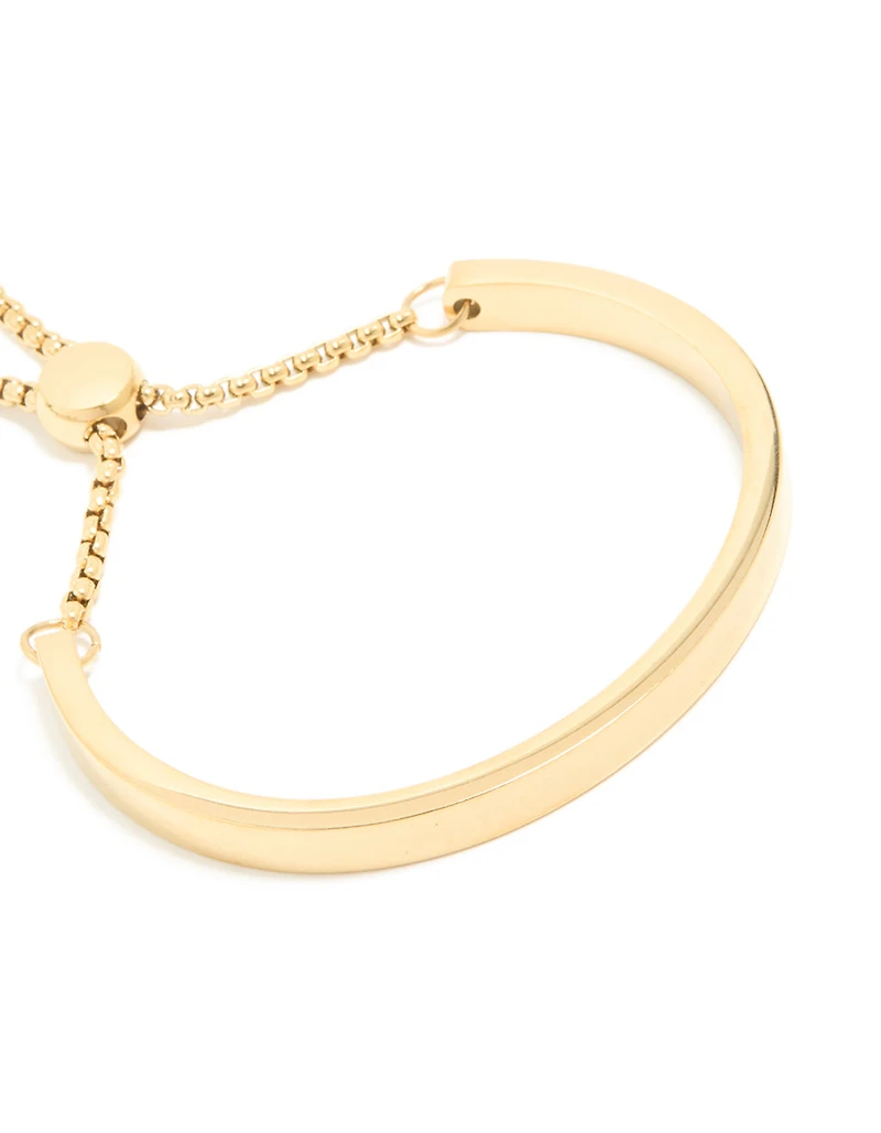 Bracelet à bascule étanche en acier inoxydable plaqué or