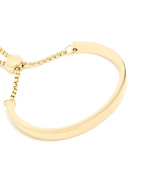 Bracelet à bascule étanche en acier inoxydable plaqué or