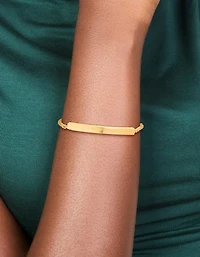 Waterproof Gold Plated Stainless Steel Twist Engravable Bar Toggle Bracelet