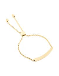 Bracelet à bascule à barre gravable en acier inoxydable plaqué or et imperméable