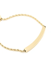 Bracelet à bascule à barre gravable en acier inoxydable plaqué or et imperméable