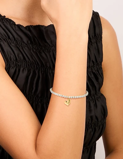 Bracelet étirable en forme de pendentif en forme de cœur en acier inoxydable