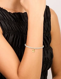 Bracelet étirable en forme de pendentif en forme de cœur en acier inoxydable