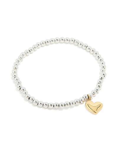 Bracelet étirable en forme de pendentif en forme de cœur en acier inoxydable