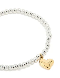 Bracelet étirable en forme de pendentif en forme de cœur en acier inoxydable