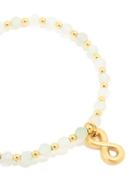 Waterproof Gold Plated Stainless Steel Semi Precious Infinity Stretch Bracelet