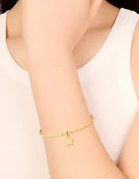 Bracelet étoilé étoilé en acier inoxydable plaqué or étanche