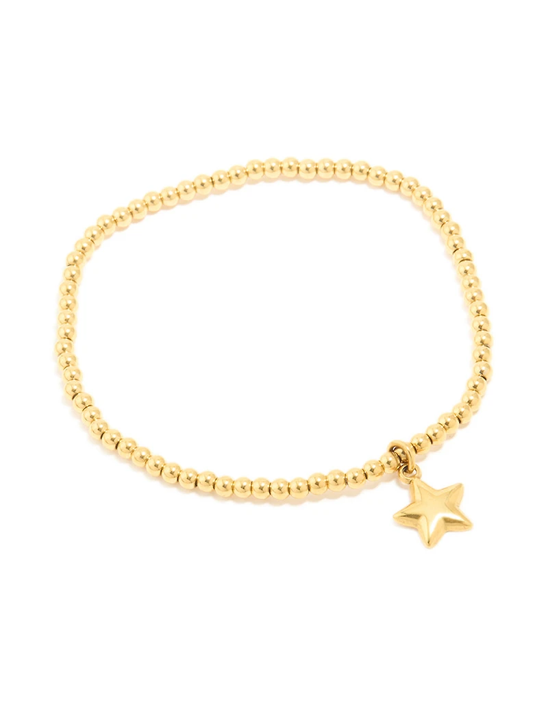 Waterproof Gold Plated Stainless Steel Star Stretch Bracelet