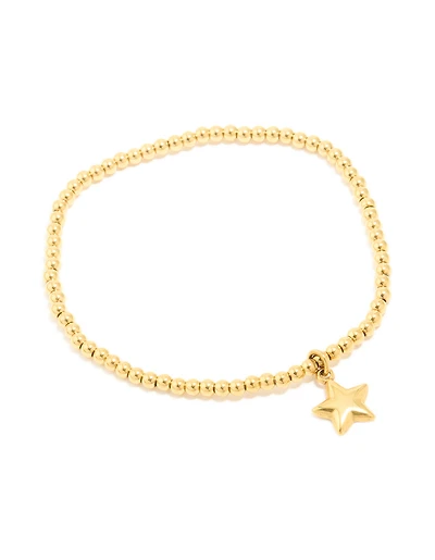 Waterproof Gold Plated Stainless Steel Star Stretch Bracelet