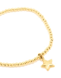 Waterproof Gold Plated Stainless Steel Star Stretch Bracelet