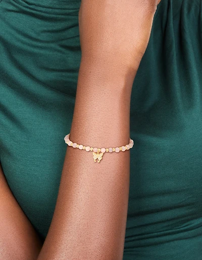 Bracelet élastique en pierre semi-précieuse en pierre semi-précieuse en améthhyste plaqué or imperméable