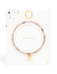 Waterproof Gold Plated Stainless Steel Amethyst Semi Precious Stone Butterfly Stretch Bracelet