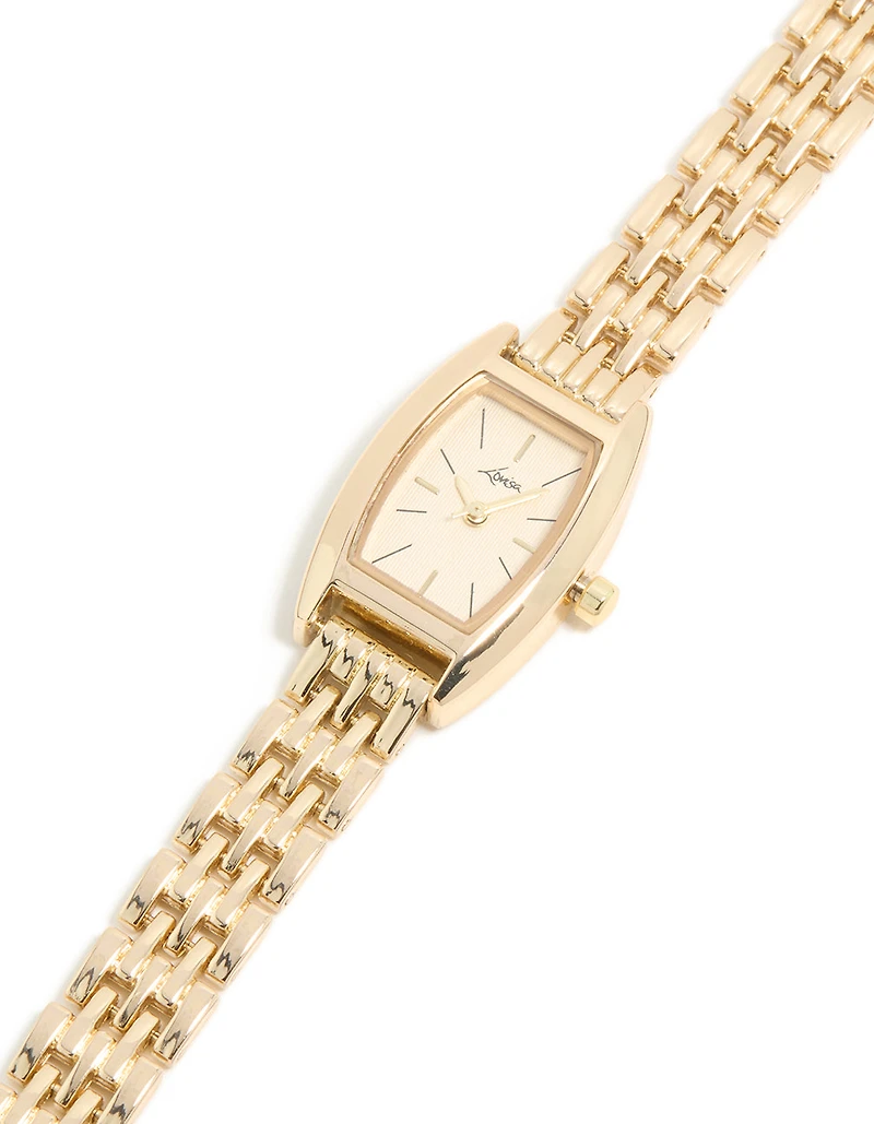 Mini montre rectangulaire en or