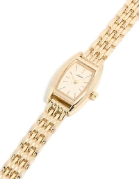 Mini montre rectangulaire en or