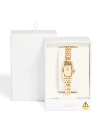 Mini montre rectangulaire en or