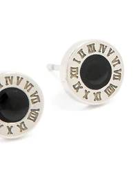 Boucles d’oreilles rondes rondes en acier romain imperméables en acier romain pour hommes