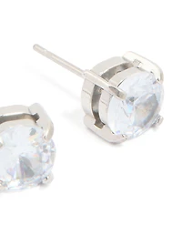 Mens Waterproof Stainless Steel Large Round Cubic Zirconia Stud Earrings