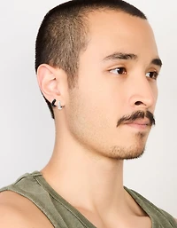 Men's Waterproof Mixed Metal Stainless Steel Huggie Earrings 2 Pack