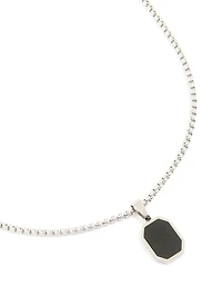 Collier pendentif imperméable en acier inoxydable noir en acier inoxydable pour hommes