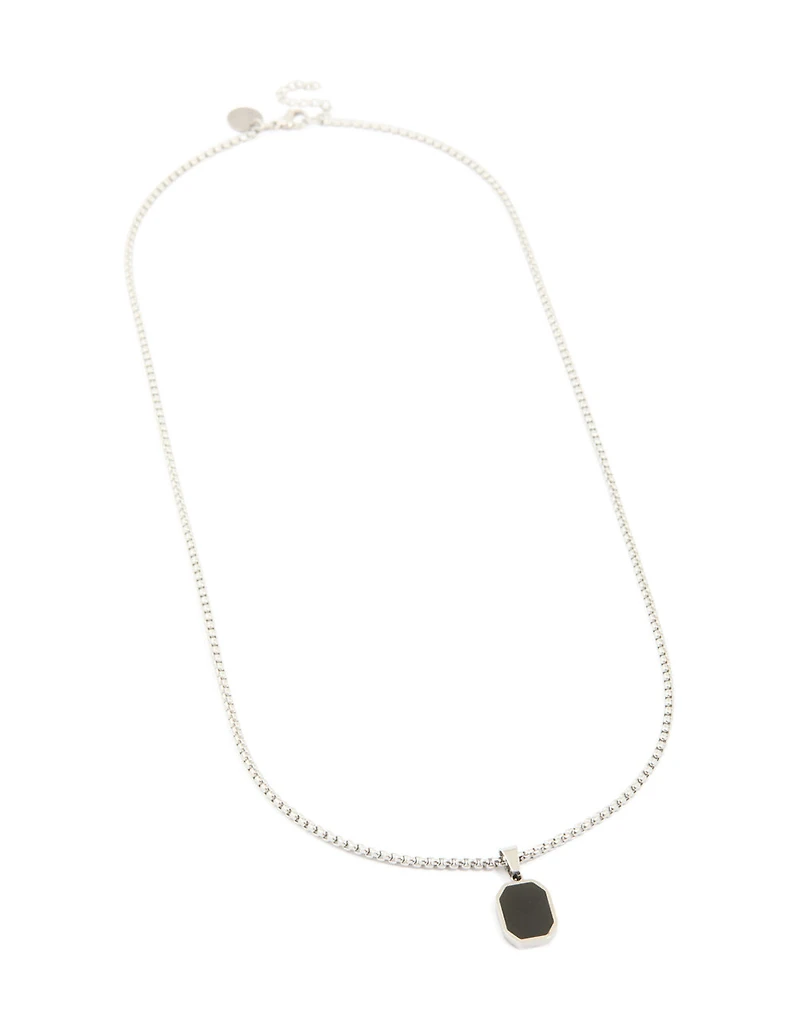 Collier pendentif imperméable en acier inoxydable noir en acier inoxydable pour hommes