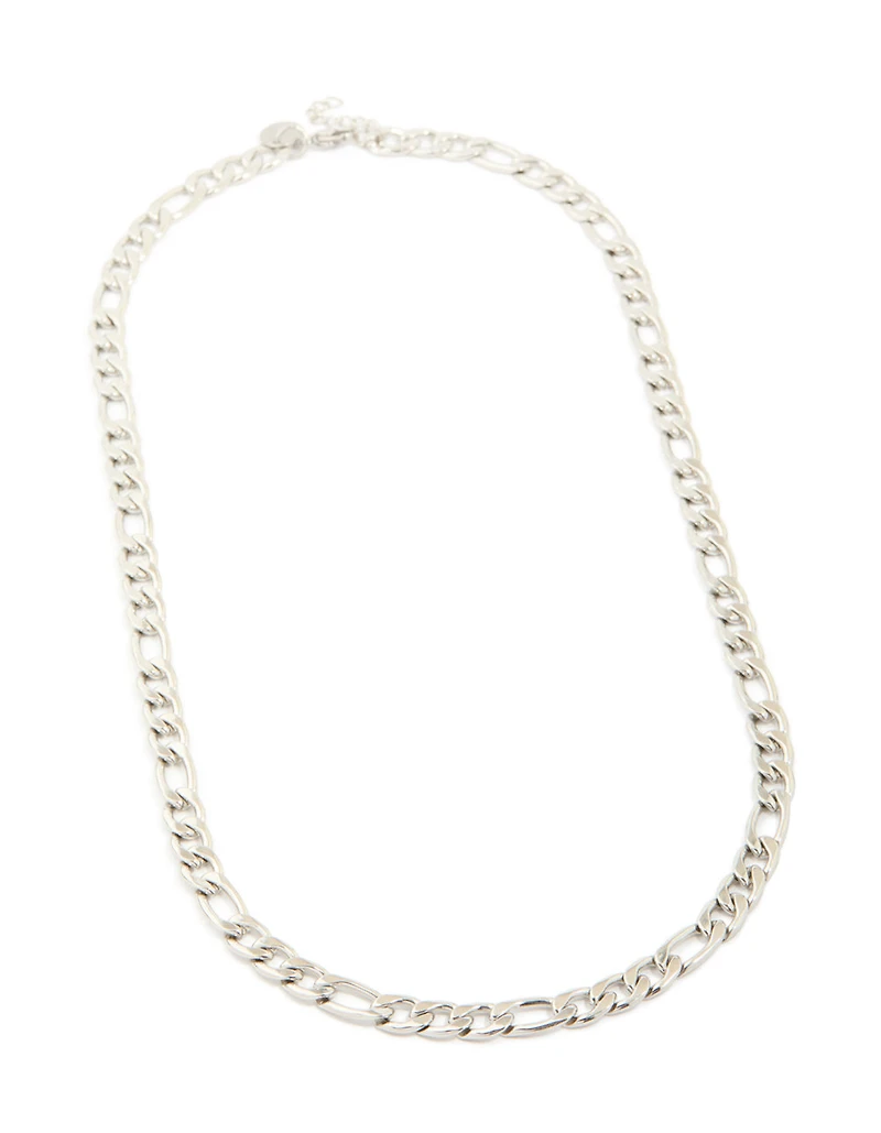 Mens Waterproof Stainless Steel Figaro Chain Necklace