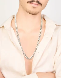 Mens Waterproof Stainless Steel Small Miami Cuban Necklace