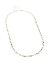 Mens Waterproof Stainless Steel Smooth Cuban Link Necklace