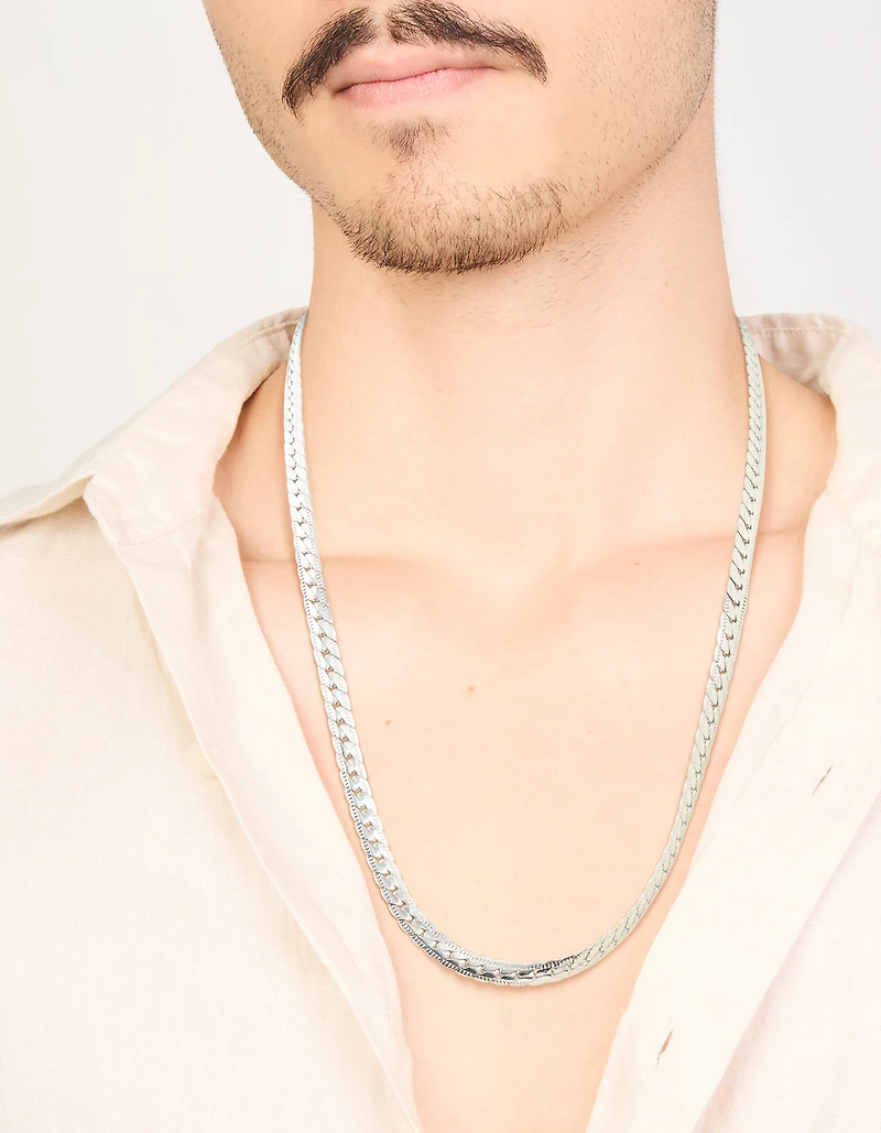 Mens Waterproof Stainless Steel Smooth Snake Chain Necklace