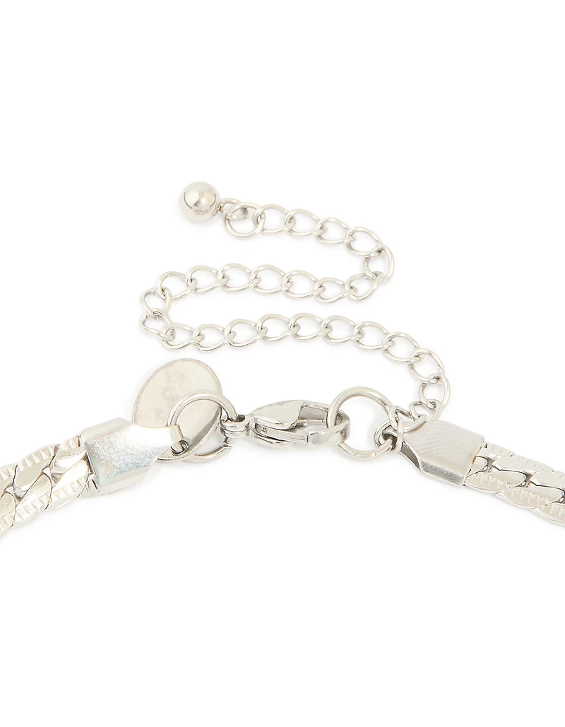 Mens Waterproof Stainless Steel Smooth Snake Chain Necklace