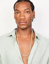 Mens Waterproof Stainless Steel Large Twist Chain Necklace