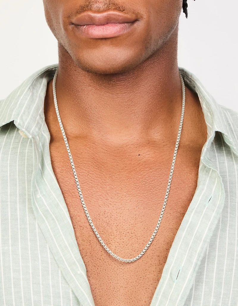 Collier mini chaîne en boîte imperméable en acier inoxydable pour hommes