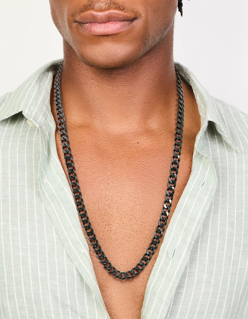 Mens Waterproof Stainless Steel Small Miami Cuban Necklace
