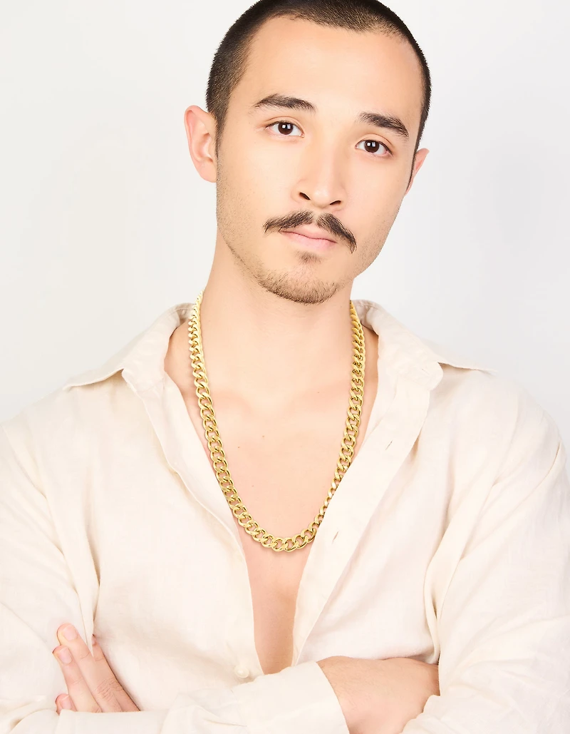 Mens Waterproof Stainless Steel Miami Cuban Link Necklace