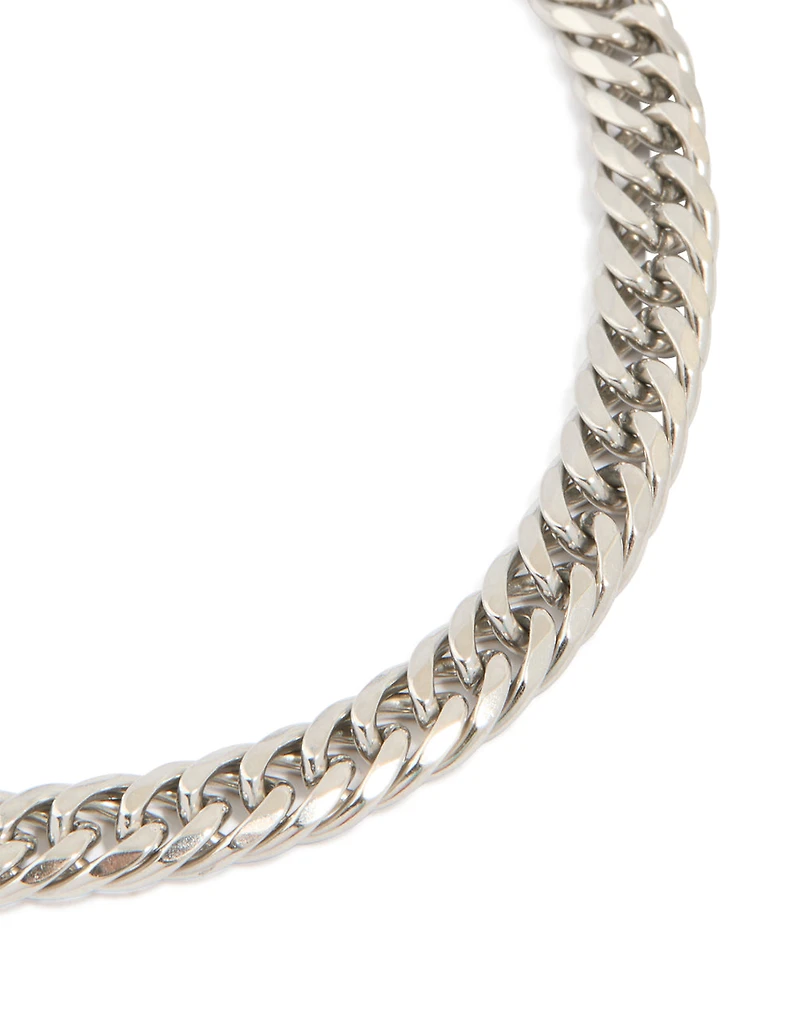 Mens Waterproof Stainless Steel Smooth Cuban Link Bracelet