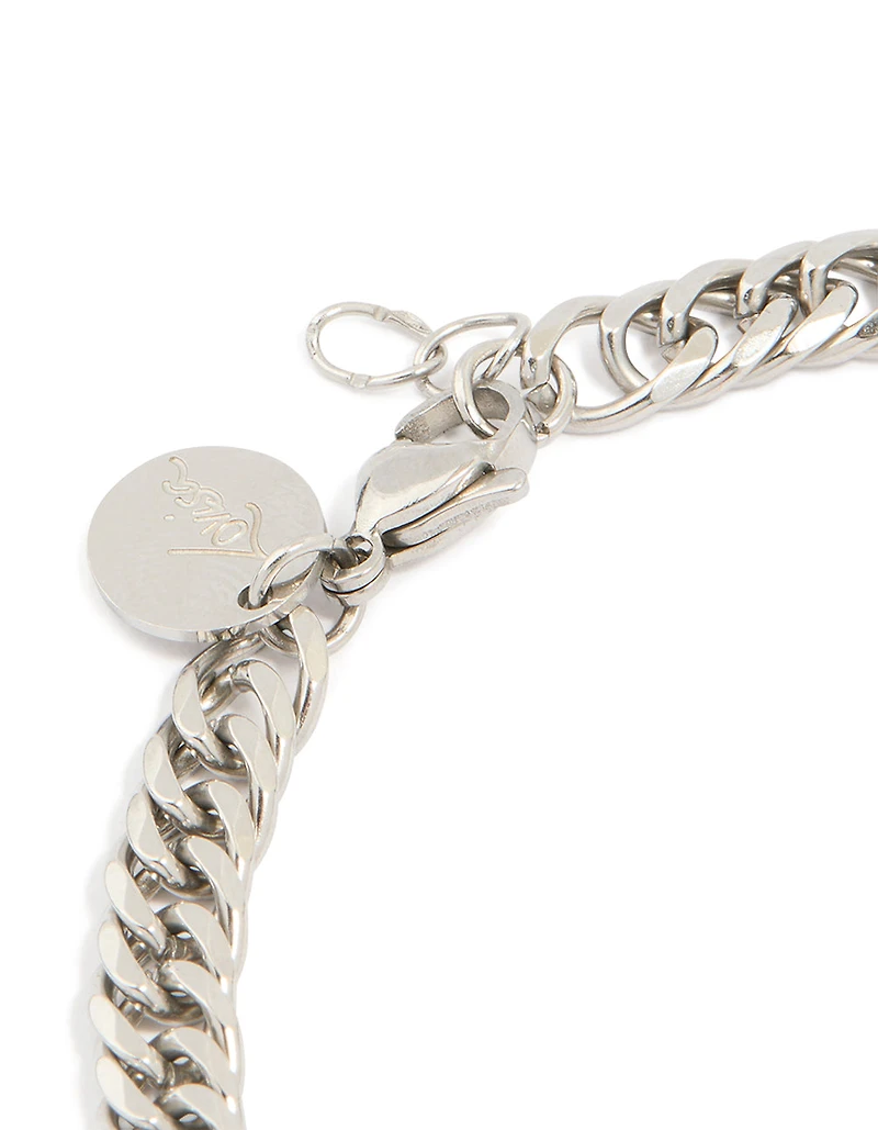 Bracelet cubain lisse en acier inoxydable imperméable pour hommes