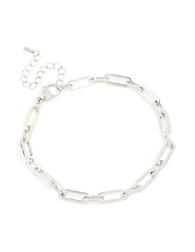 Mens Waterproof Stainless Steel Paperclip Chain Bracelet