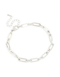 Mens Waterproof Stainless Steel Paperclip Chain Bracelet