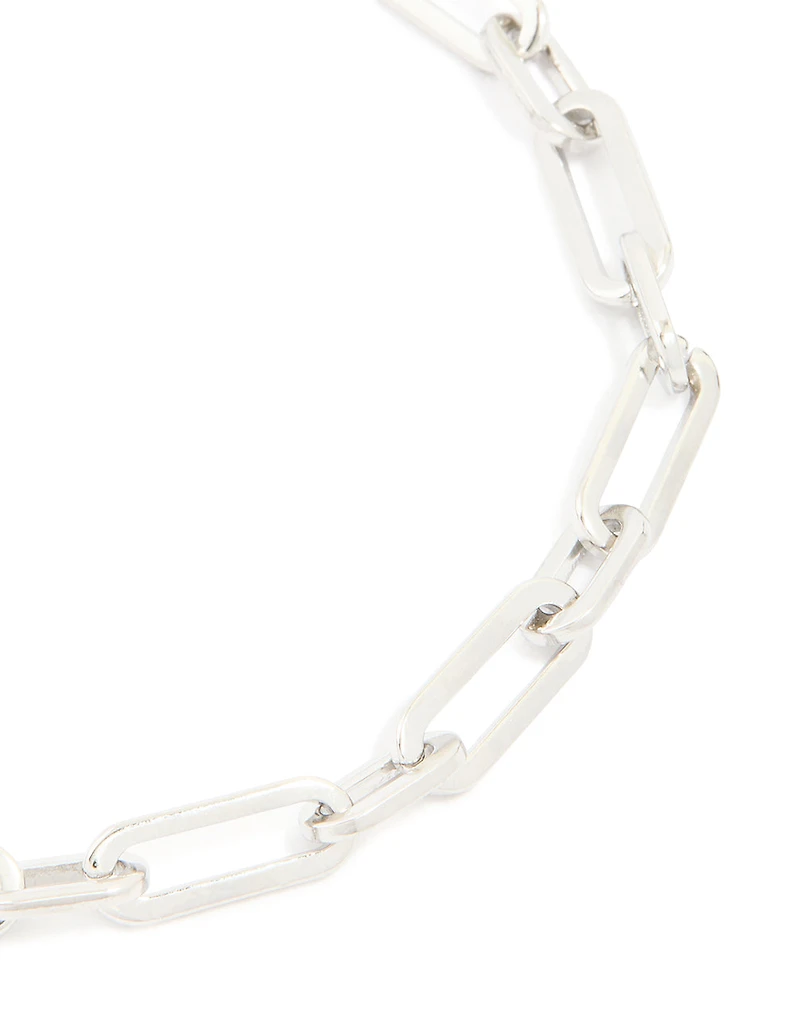 Mens Waterproof Stainless Steel Paperclip Chain Bracelet