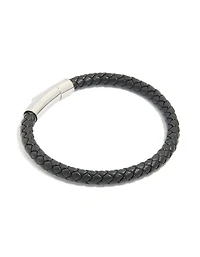Bracelet à cordon simple tressé en acier inoxydable imperméable pour hommes