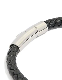 Bracelet à cordon simple tressé en acier inoxydable imperméable pour hommes