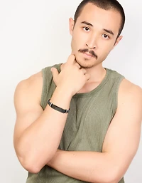 Bracelet tressé noir étanche en acier inoxydable pour hommes