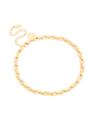 Mens Waterproof Stainless Steel Detailed Chain Link Bracelet