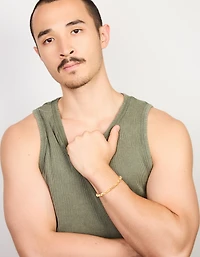 Mens Waterproof Stainless Steel Detailed Chain Link Bracelet