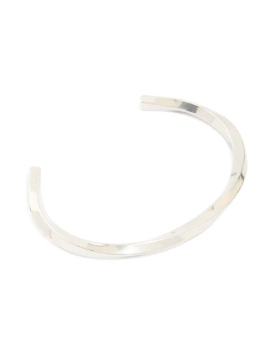 Mens Waterproof Stainless Steel Square Twist Wrist Cuff