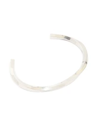 Mens Waterproof Stainless Steel Square Twist Wrist Cuff