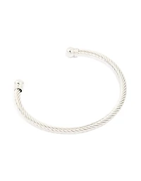 Mens Waterproof Stainless Steel Small Wire Twist Wrist Cuff