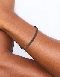 Mens Waterproof Black Stainless Steel Detailed Wrist Cuff